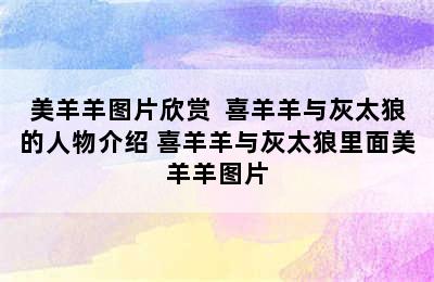 美羊羊图片欣赏  喜羊羊与灰太狼的人物介绍 喜羊羊与灰太狼里面美羊羊图片